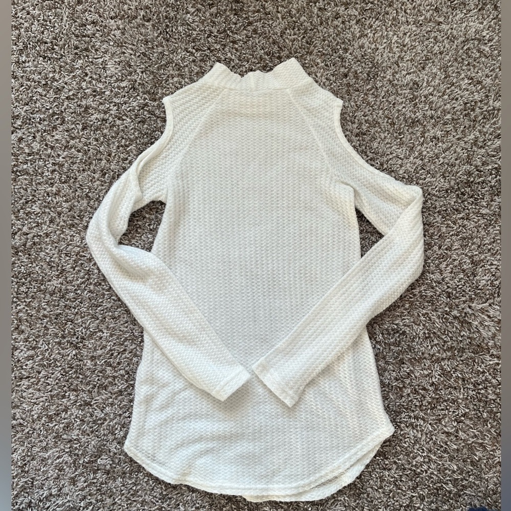 Decree White Cold Shoulder Sweater